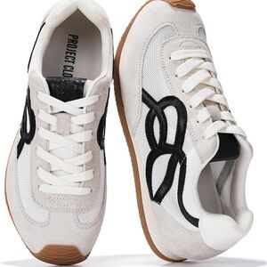 Stylish White and Black Women's Sneakers